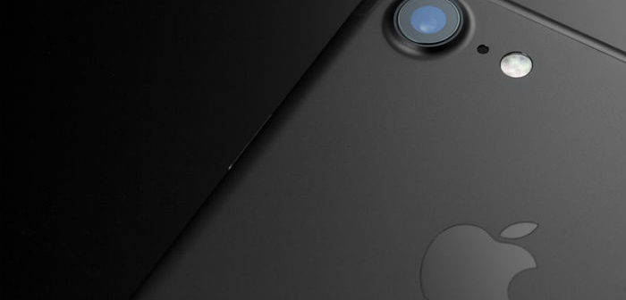 schwarze iPhone Rückseite mit dem Apple Logo