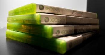 Xbox360 Videospiel Stapel