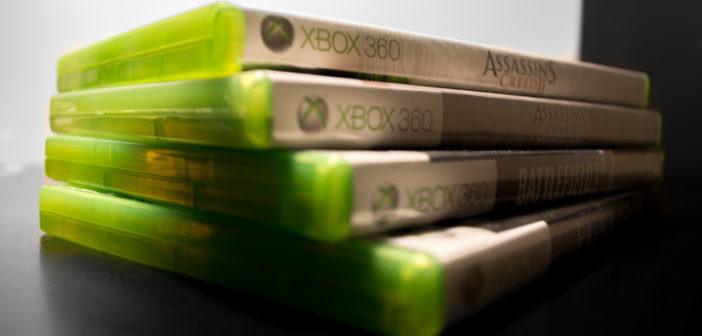 Xbox360 Videospiel Stapel
